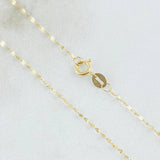 Set Cadena y Dije Mini Flor Espejo + Cruz 0.65gr / Oro Amarillo 18K