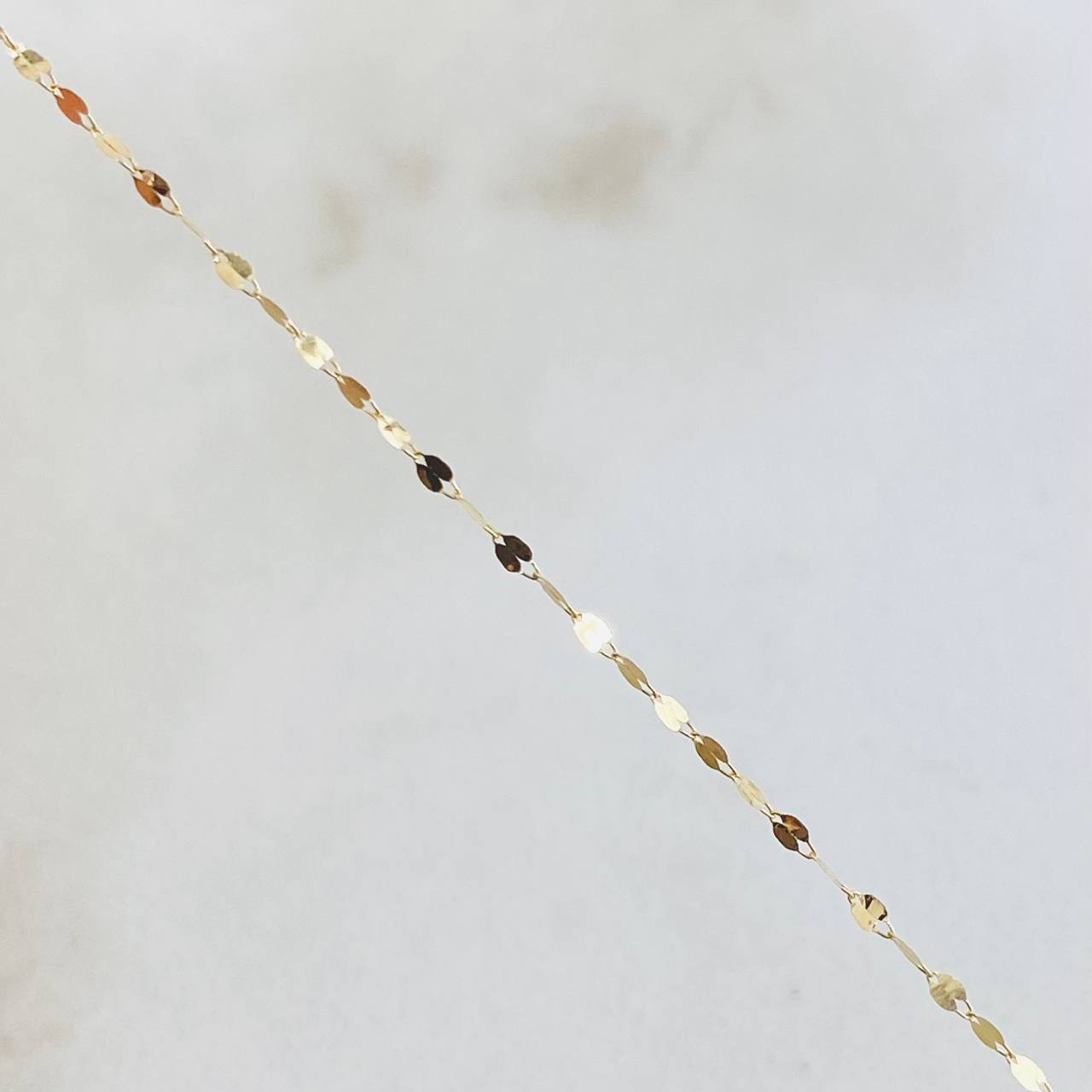 Set Chain and Mini Flower Mirror Pendant + Polished Cross 0.5gr / 18K Yellow Gold !