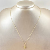 Chain and Mini Flower Mirror Pendant Set + Virgin Guadalupe 0.65gr / 18K Yellow Gold ©