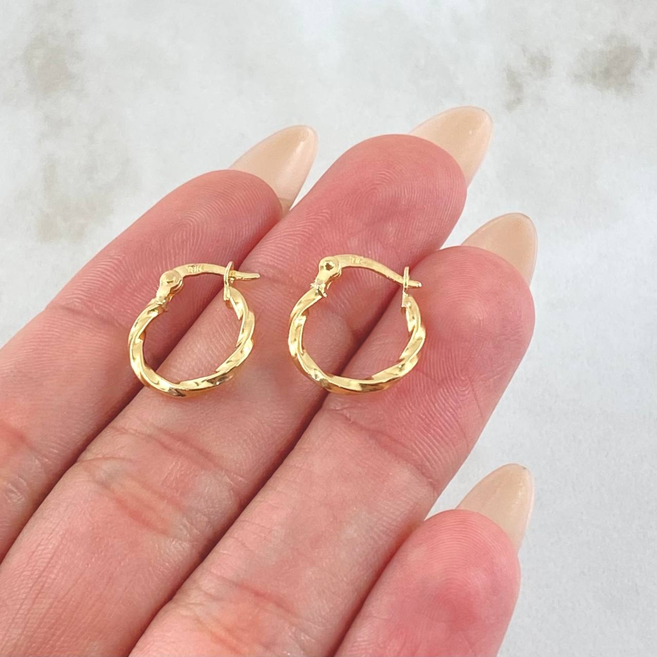 Candongas Kari 0.85gr / 1/2 in / Oro Amarillo 18K