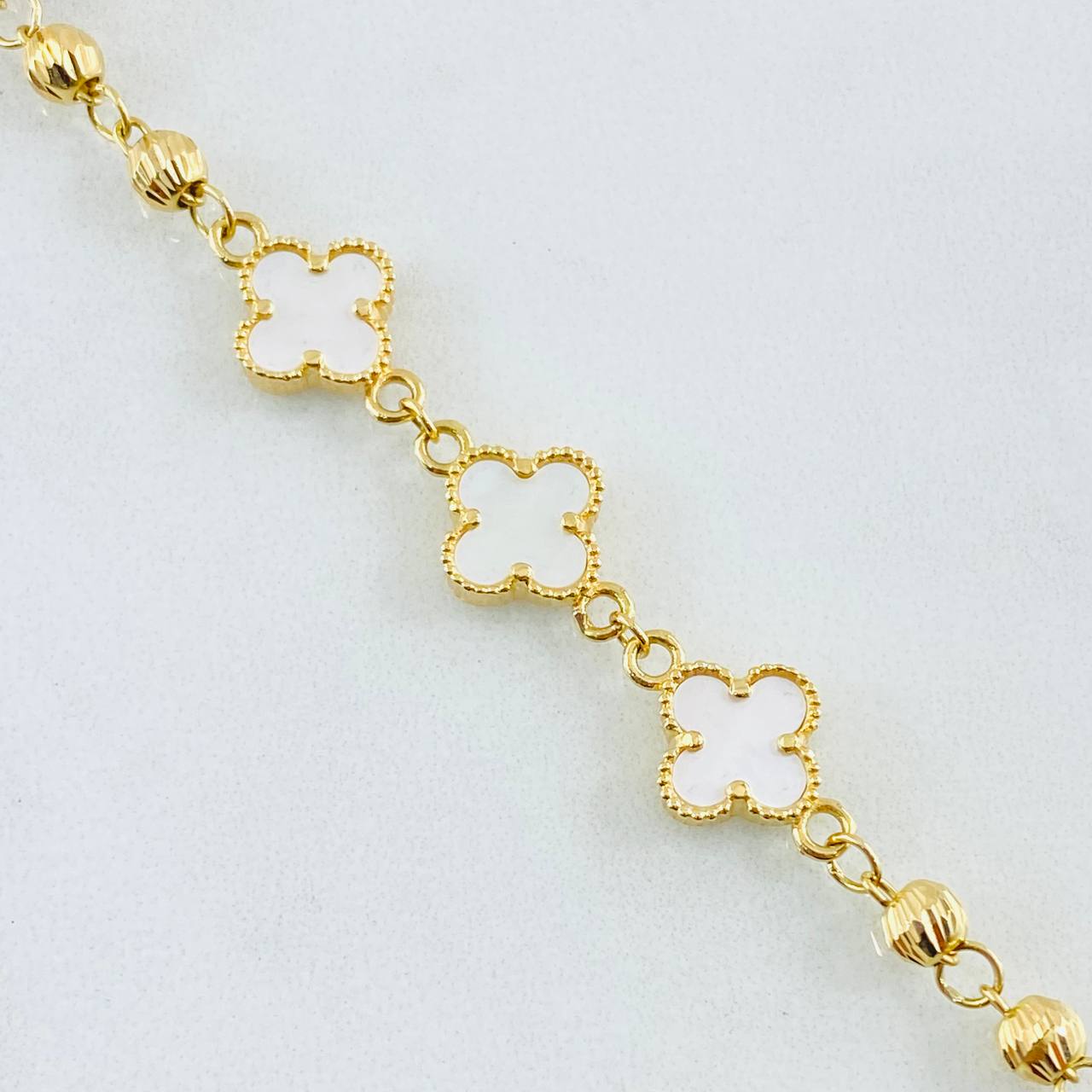 Pulso Militar Trebol 5.35gr / 18.5cm / Oro Amarillo Nac.Esp. 18K