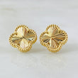 Clover Stud Earrings 3.4gr / 18K Yellow Gold Special Birthstone *
