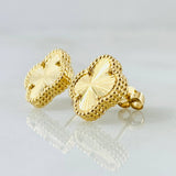 Clover Stud Earrings 3.4gr / 18K Yellow Gold Special Birthstone *