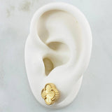 Clover Stud Earrings 3.4gr / 18K Yellow Gold Special Birthstone *