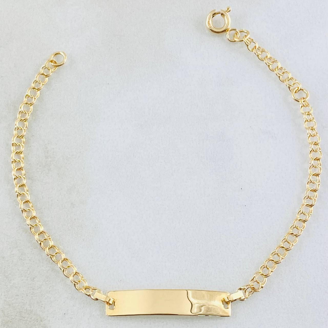 Baby Bracelet Classic Link Rectangular Plate 1.35gr / 5.9in / 18K Gold +0$