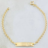 Baby Bracelet Classic Link Rectangular Plate 1.35gr / 5.9in / 18K Gold +0$
