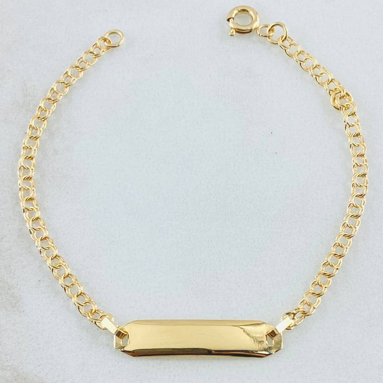 Baby Bracelet Classic Link Curved Rectangular Plate 1.35gr / 5.9in / 18K Gold +0$