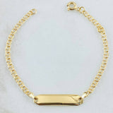 Baby Bracelet Classic Link Curved Rectangular Plate 1.35gr / 5.9in / 18K Gold +0$