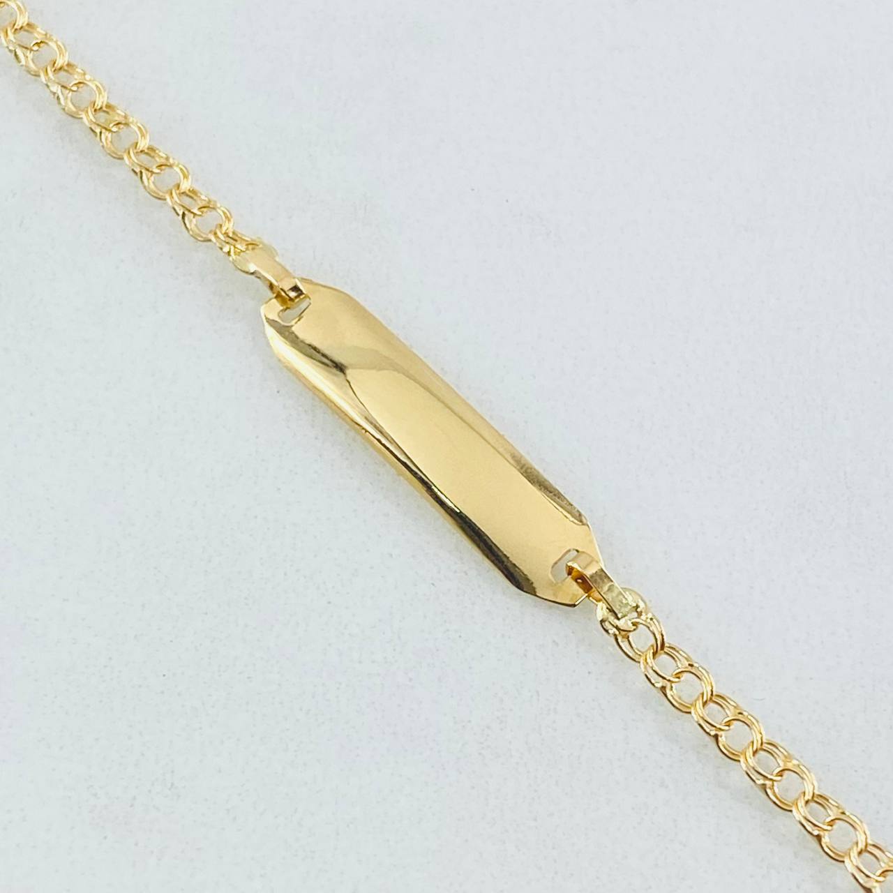 Baby Bracelet Classic Link Curved Rectangular Plate 1.35gr / 5.9in / 18K Gold +0$