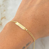Baby Bracelet Classic Link Curved Rectangular Plate 1.3gr / 5.5in / 18K Gold +0$