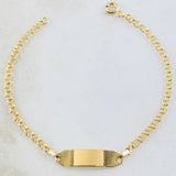 Baby Bracelet Classic Link Curved Rectangular Plate 1.4gr / 6.1in / 18K Gold +0$