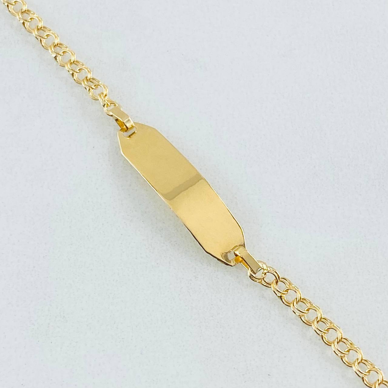Baby Bracelet Classic Link Curved Rectangular Plate 1.4gr / 6.1in / 18K Gold +0$