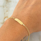 Baby Bracelet Classic Link Curved Rectangular Plate 1.4gr / 6.1in / 18K Gold +0$