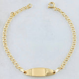 Baby Bracelet Classic Link Oval Plate 1.35gr / 5.9in / 18K Yellow Gold
