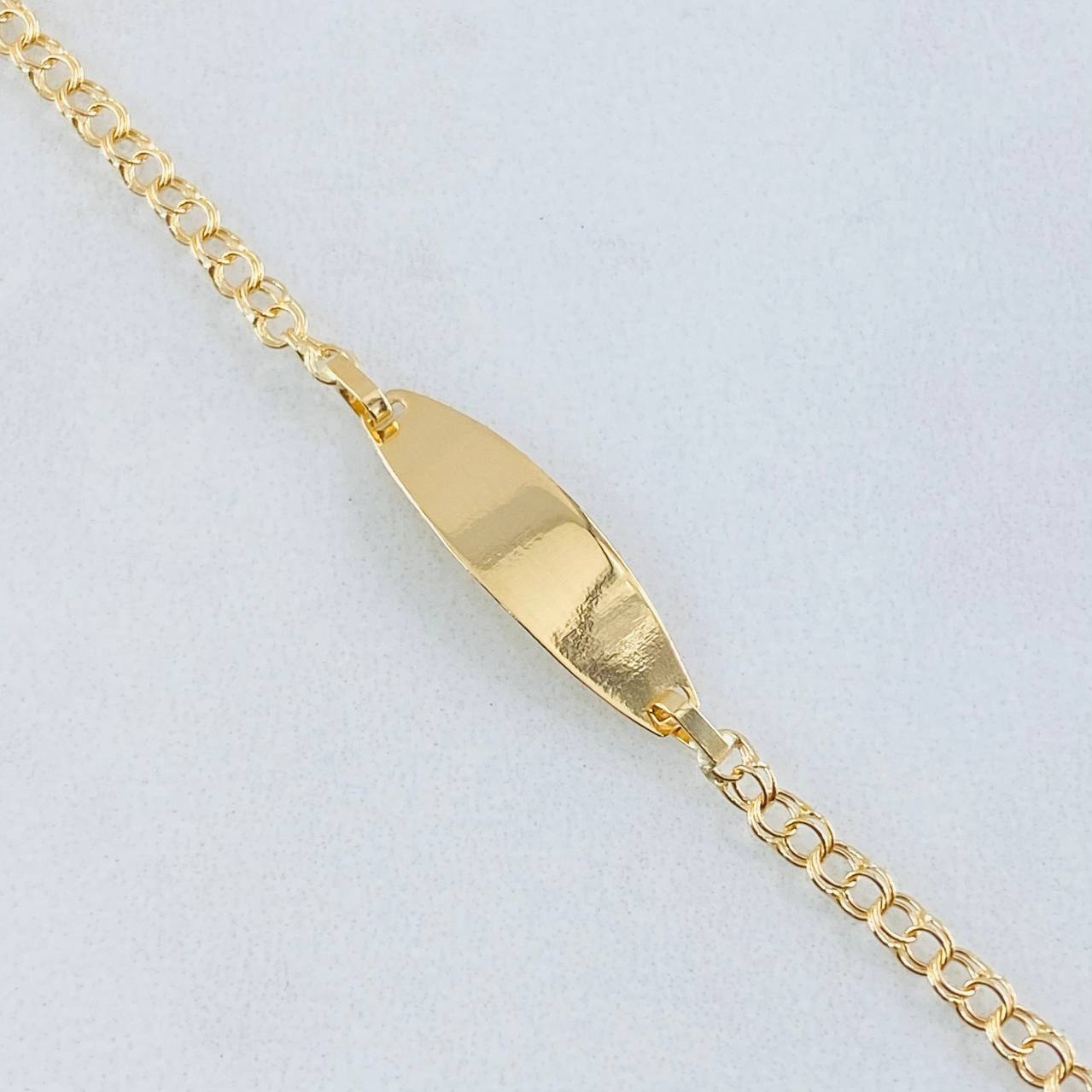 Baby Bracelet Classic Link Oval Plate 1.3gr / 5.5in / 18K Gold