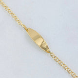 Baby Bracelet Classic Link Oval Plate 1.35gr / 5.9in / 18K Yellow Gold