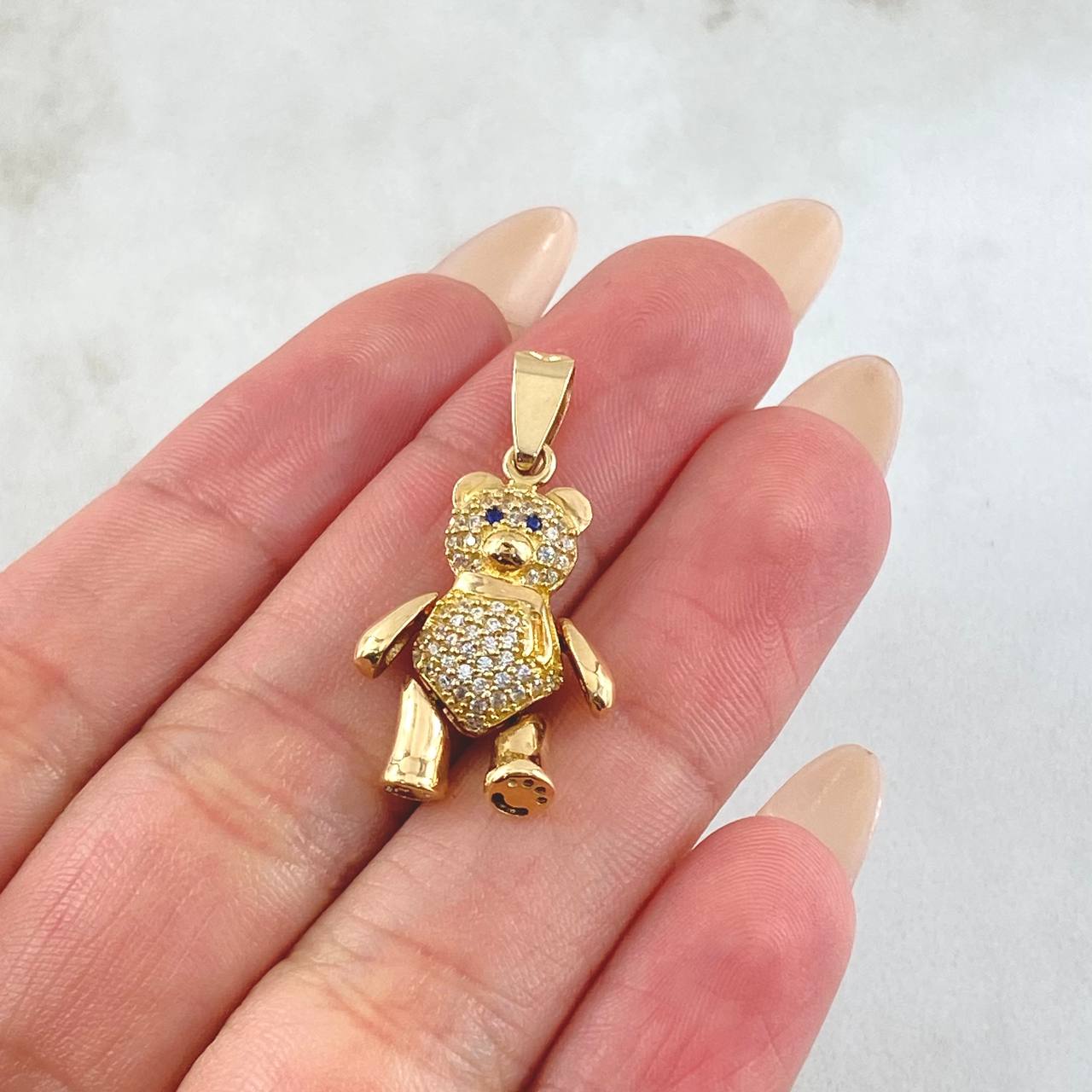 Pendant Articulated Bear Scarf 5gr / 1.2in / 18K Gold ©