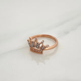 Anillo Corona 2.25gr / T6 / 3/4 in / Dos Oros Blanco Rosa 18K $