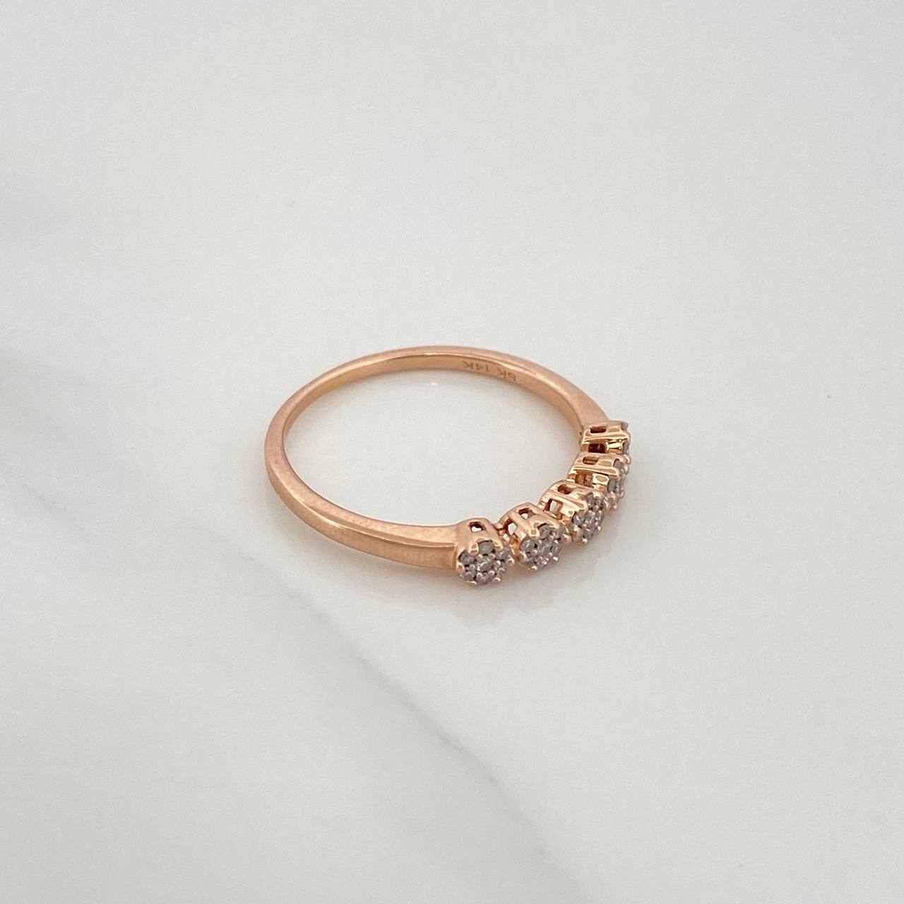 Anillo Churumbela Flores 1.7gr / T6 1/4 / 3/4 in / Oro Amarillo 18K $