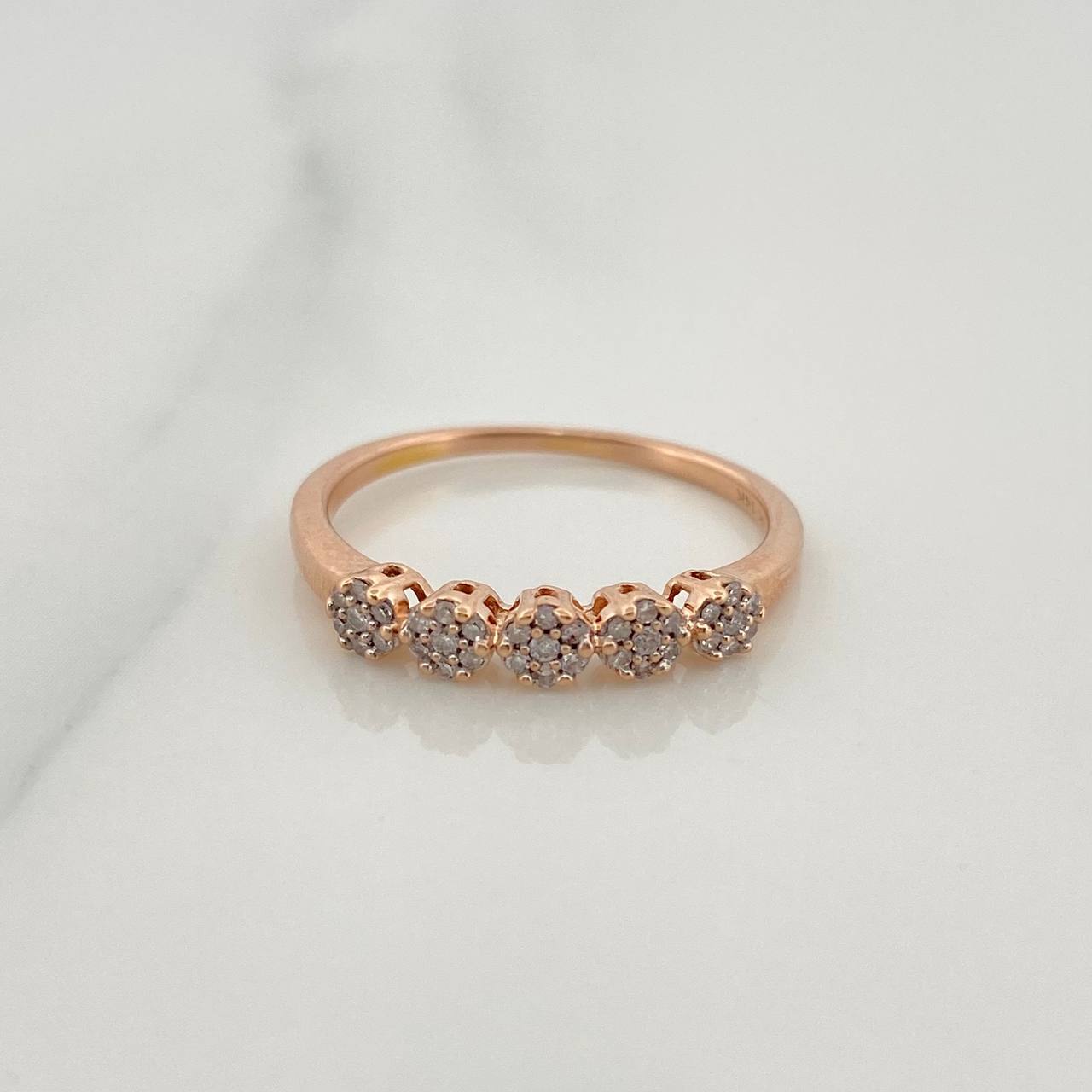 Anillo Churumbela Flores 1.7gr / T6 1/4 / 3/4 in / Oro Amarillo 18K $