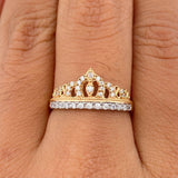 Anillo Tiara 2.2gr / T6 / 3/4 in / Dos Oros Amarillo Blanco 18K $
