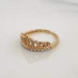 Anillo Tiara 2.2gr / T6 / 3/4 in / Dos Oros Amarillo Blanco 18K $