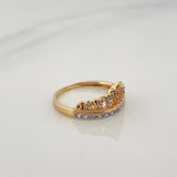 Anillo Tiara 2.2gr / T6 / 3/4 in / Dos Oros Amarillo Blanco 18K $