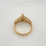 Anillo Corona 3.2gr / T6 3/4 / 3/4 in / Dos Oros Amarillo Blanco 18K $