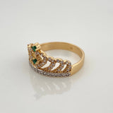 Anillo Corona 3.2gr / T6 3/4 / 3/4 in / Dos Oros Amarillo Blanco 18K $