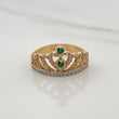 Anillo Corona 3.2gr / T6 3/4 / 3/4 in / Dos Oros Amarillo Blanco 18K $