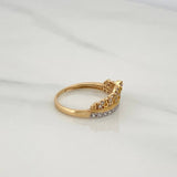 Anillo Tiara 2.15gr / T6 / 3/4 in / Dos Oros Amarillo Blanco 18K $
