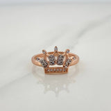 Anillo Corona 2.25gr / T6 / 3/4 in / Dos Oros Blanco Rosa 18K $