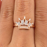 Anillo Corona 2.25gr / T6 / 3/4 in / Dos Oros Blanco Rosa 18K $