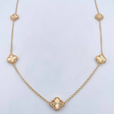 Cadena Espiga Trebol Gradual 9.15gr / 48.7cm-51.1cm / 1.5mm Diamantada Oro Amarillo 18K $
