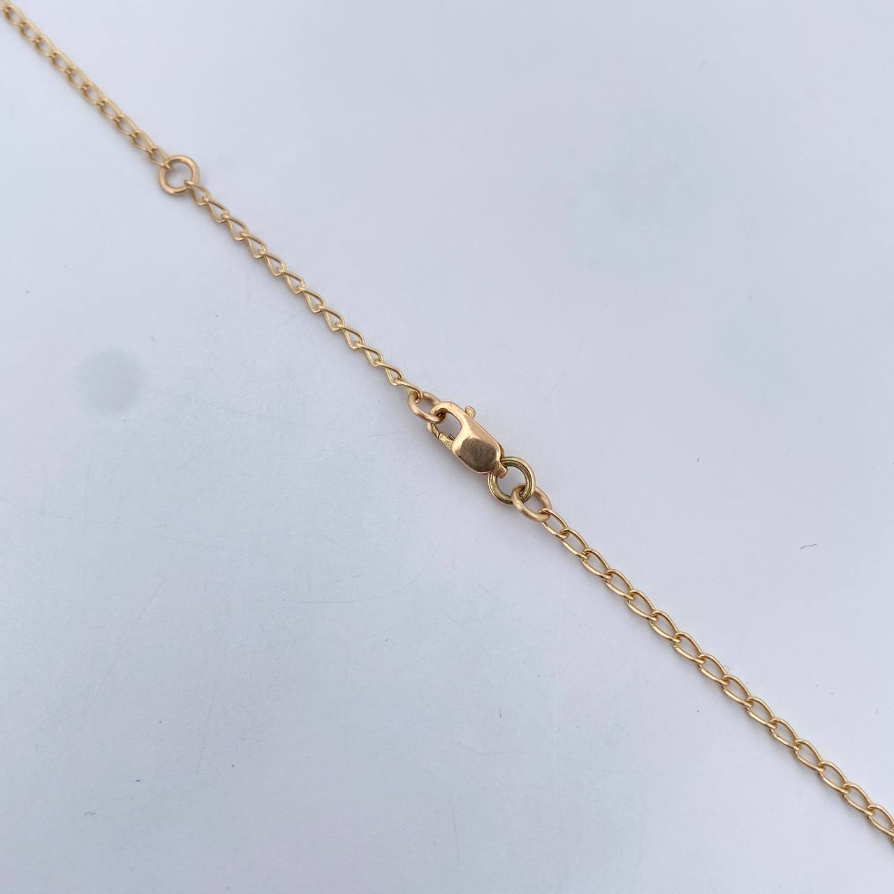 Cadena Espiga Trebol Gradual 7.95gr / 45.6cm-49.6cm / 1.5mm Onix Negro Oro Amarillo 18K $