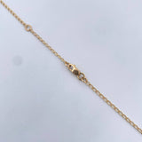 Cadena Espiga Trebol Gradual 7.95gr / 45.6cm-49.6cm / 1.5mm Onix Negro Oro Amarillo 18K $