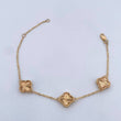 Pulso Espiga Trebol Gradual 4.7gr / 16.2cm-19cm / 1.4mm Diamantado Oro Amarillo 18K $