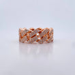 Cuban Ring 16.6gr / Size 9 1/2 / White Zircons 18K Rose Gold $