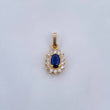 Dije Halo 1.35gr / 1.8cm / Circones Azul Blancos Oro Amarillo 18K &