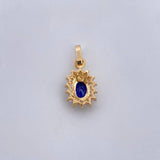 Dije Halo 1.35gr / 1.8cm / Circones Azul Blancos Oro Amarillo 18K &