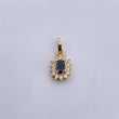 Pendant Halo 1.35gr / 1.8cm / Black White Zircons 18K Yellow Gold &