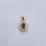 Pendant Halo 1.35gr / 1.8cm / Black White Zircons 18K Yellow Gold &