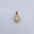 Dije Halo 1.35gr / 1.8cm / Circones Blancos Oro Amarillo 18K &