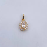 Dije Halo 1.5gr / 1.8cm / Circones Blancos Oro Amarillo 18K $