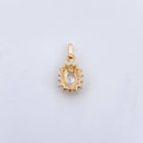 Dije Halo 1.4gr / 1.8cm / Circones Blancos Oro Amarillo 18K &