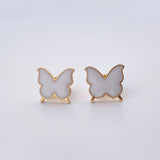 Stud Earrings Mariposa 2.4gr / Electrostatic White 18K Yellow Gold &