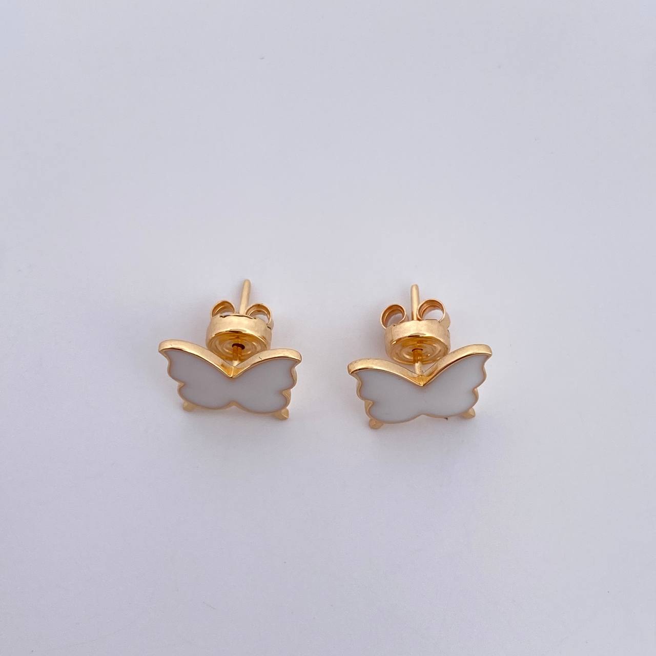 Stud Earrings Mariposa 2.4gr / Electrostatic White 18K Yellow Gold &
