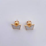 Stud Earrings Mariposa 2.4gr / Electrostatic White 18K Yellow Gold &