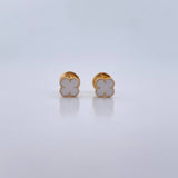 Topos Trebol 0.65gr / Electroestatico Blanco Oro Amarillo 18K $