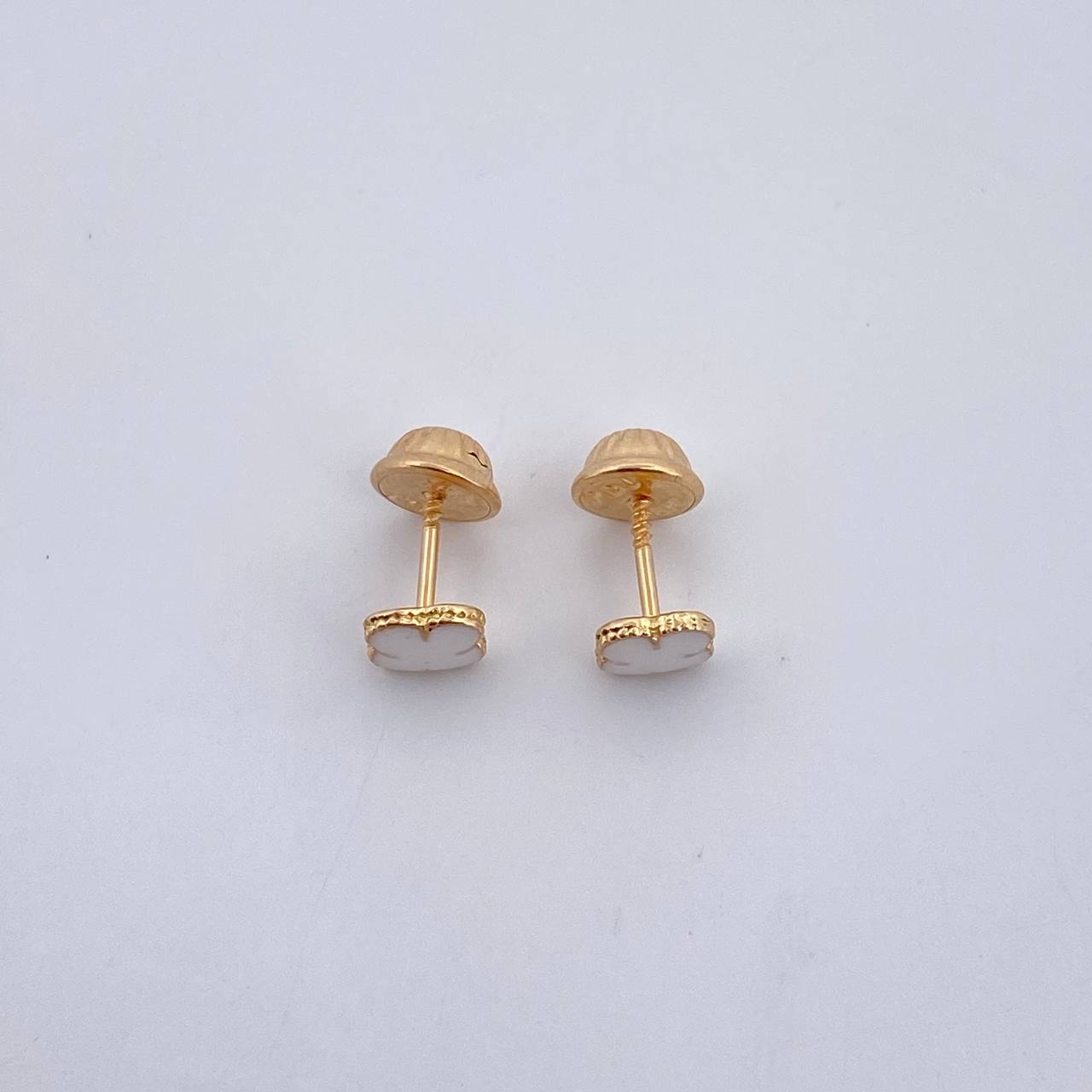 Topos Trebol 0.65gr / Electroestatico Blanco Oro Amarillo 18K $